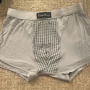 Vince Light Gray Men’s Boxer Briefs with Dotted Front Panel